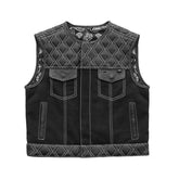 Stinger Biker Vest, Hunt Club Leather Builder Diamond Quilted Custom Biker Vest