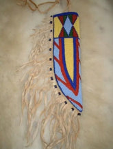 Indian Beaded Knife Cover Native American Sioux Handmade Hide Knife Sheath