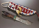 Indian Beaded Knife Cover Native American Sioux Hide Knife Sheath