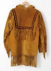 Western Cowboy Buckskin Suede Leather Fringes Jacket Native American War Shirt