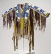 Old Style American Buckskin Buffalo Beaded Fringes Powwow Regalia War Shirt