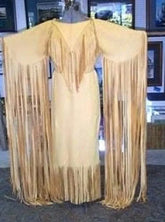 Native American Woman's Leather Long Fringes Wedding Dress Powwow Regalia