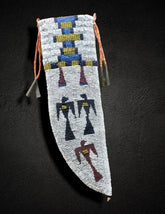 Indian Beaded Knife Cover Native American Sioux Style Leather Knife Sheath