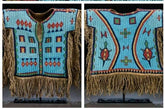 Old American Sioux Style Fully Beaded Hide Fringes Powwow Beaded Vest