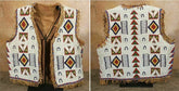 Old American Sioux Style Fully Beaded Suede Leather Hide Powwow Vest