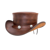 Steampunk El Dorado Leather Top Hat | 100% Handmade | New with Tags