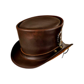 Steampunk El Dorado Leather Top Hat | 100% Handmade | New with Tags