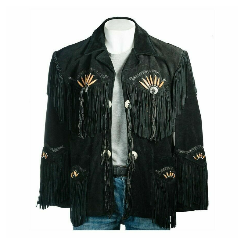 Men's Handmade offers Native American Cow boy Suede Leather Jacket War shirt J0016