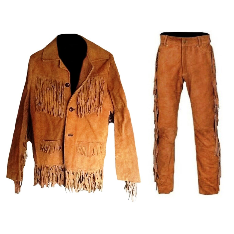 Native American Cowboy Style Suede Leather Pant Rodeo Chap Mountain Mens  Chap
