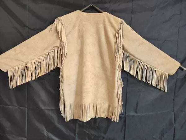 New Men Native American Mountain Man Buckskin Leather War Shirt Gifts