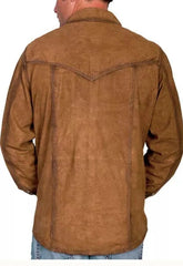New Western Wear Suede Leather Men Buckskin Shirt
