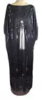 Women's Black Leather Long Beaded Fringes Wedding Dress Powwow Regalia LC6901