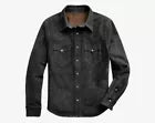 Men's 100% Real Suede Leather Trucker Jacket Premium Scully Shirt Western Wear