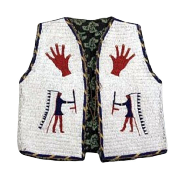 Old American Sioux Style Fully Beaded Front and Back Powwow Vest LR7712