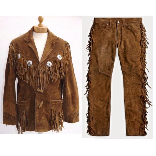 Mens Buckskin Southwestern Jacket Leather Outfitters Art