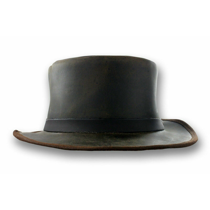 Leather cheap coachman hat